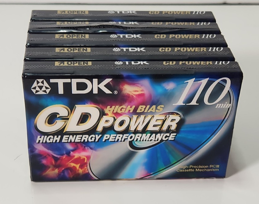 5 TDK CD Power 110 Min Blank Audio Cassettes High Bias IECII Type II Sealed